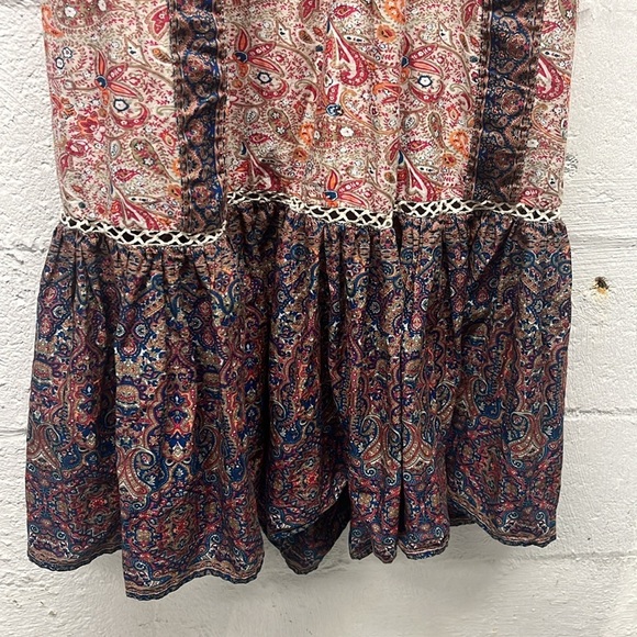 Haute hippie boho peasant fairy whimsical flutter sleeve  paisley maxi dress 12 - Picture 9 of 11